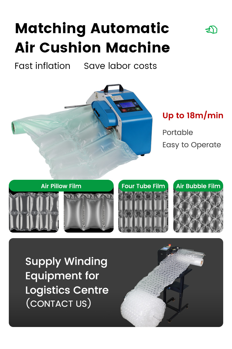 Two-row air pillow film inflation tool