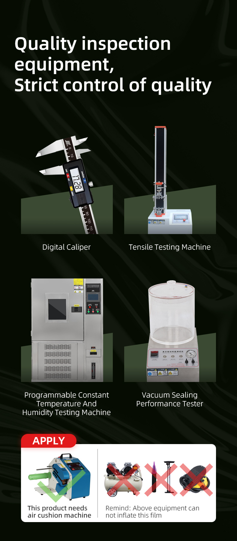 Air bubble film quality inspection equipment