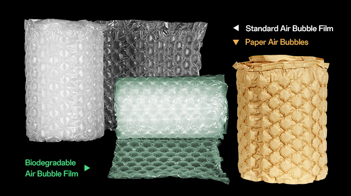 3 types of air bubble packaging